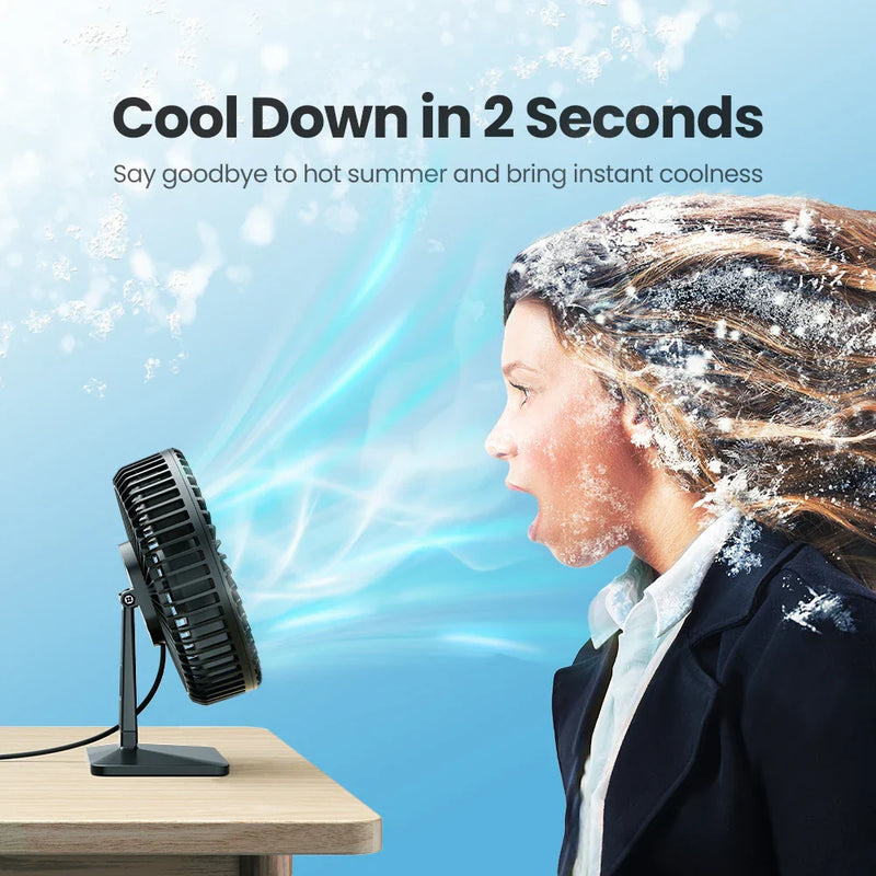 Quiet USB Table Fan – Adjustable Angle and Cool Air Flow