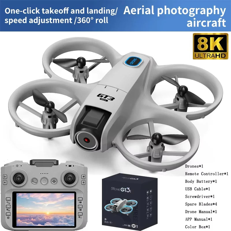 NEW GT3 GPS Drone with 8K HD Dual Cameras 180° FPV 5G WIFI Brushless Motors Intelligence