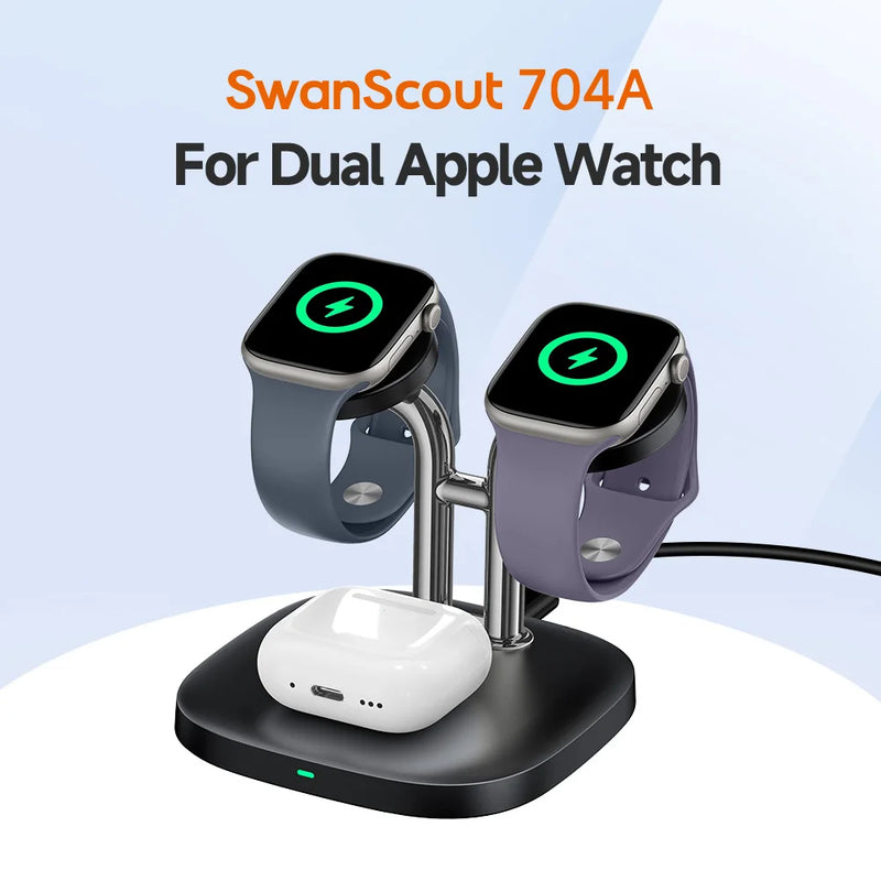 SwanScout 704A Apple Watch & AirPods Charging Station