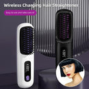 Wireless Hair Straightening Brush – USB Ceramic Heating