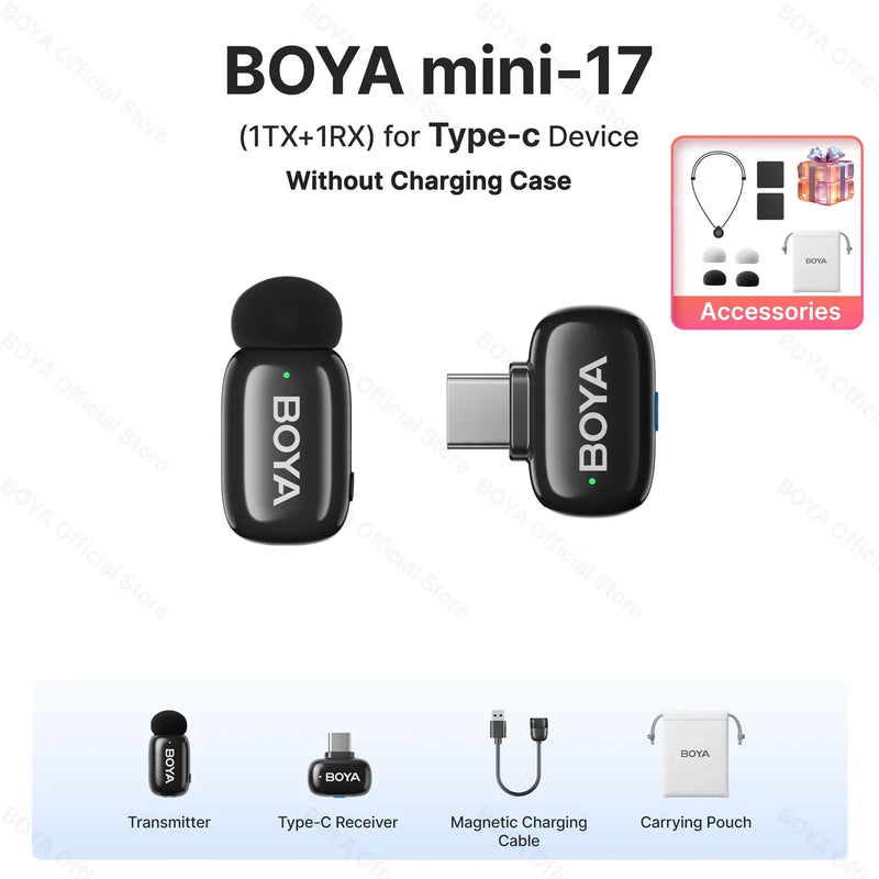 BOYA M2 Pro Wireless Lavalier Microphone for iPhone & Android