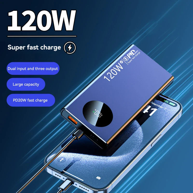 Super Fast Charging Power Bank – 120W 50000mAh Capacity