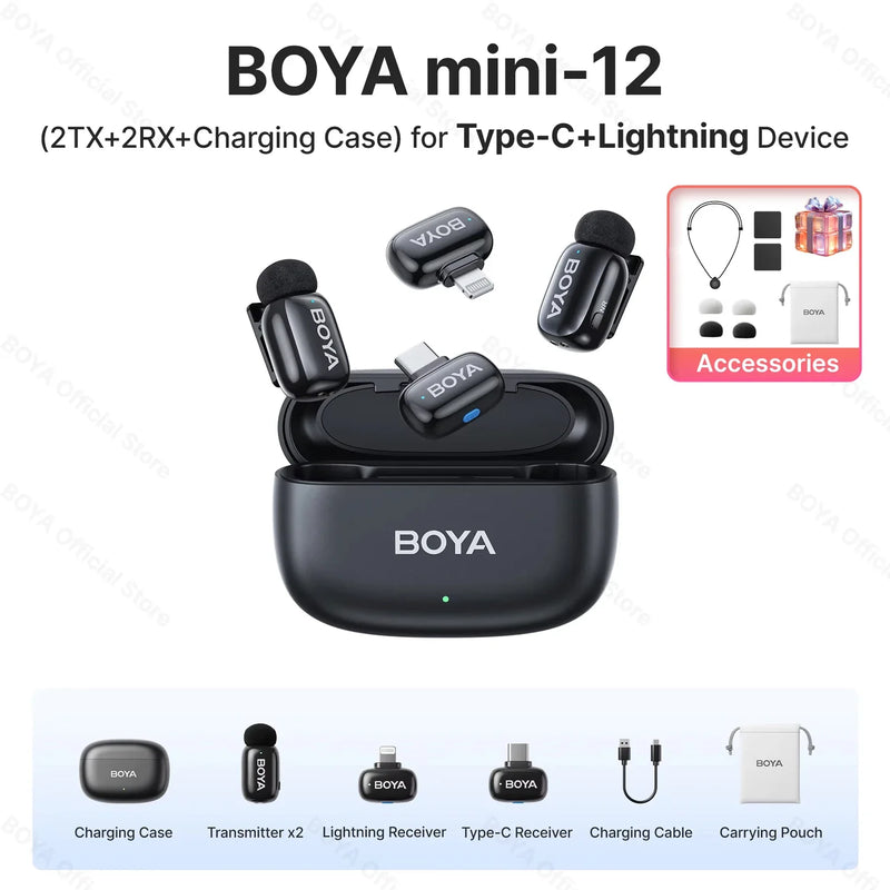 BOYA M2 Pro Wireless Lavalier Microphone for iPhone & Android