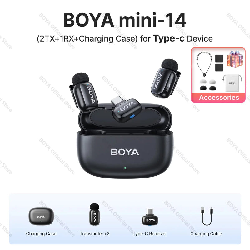 BOYA M2 Pro Wireless Lavalier Microphone for iPhone & Android